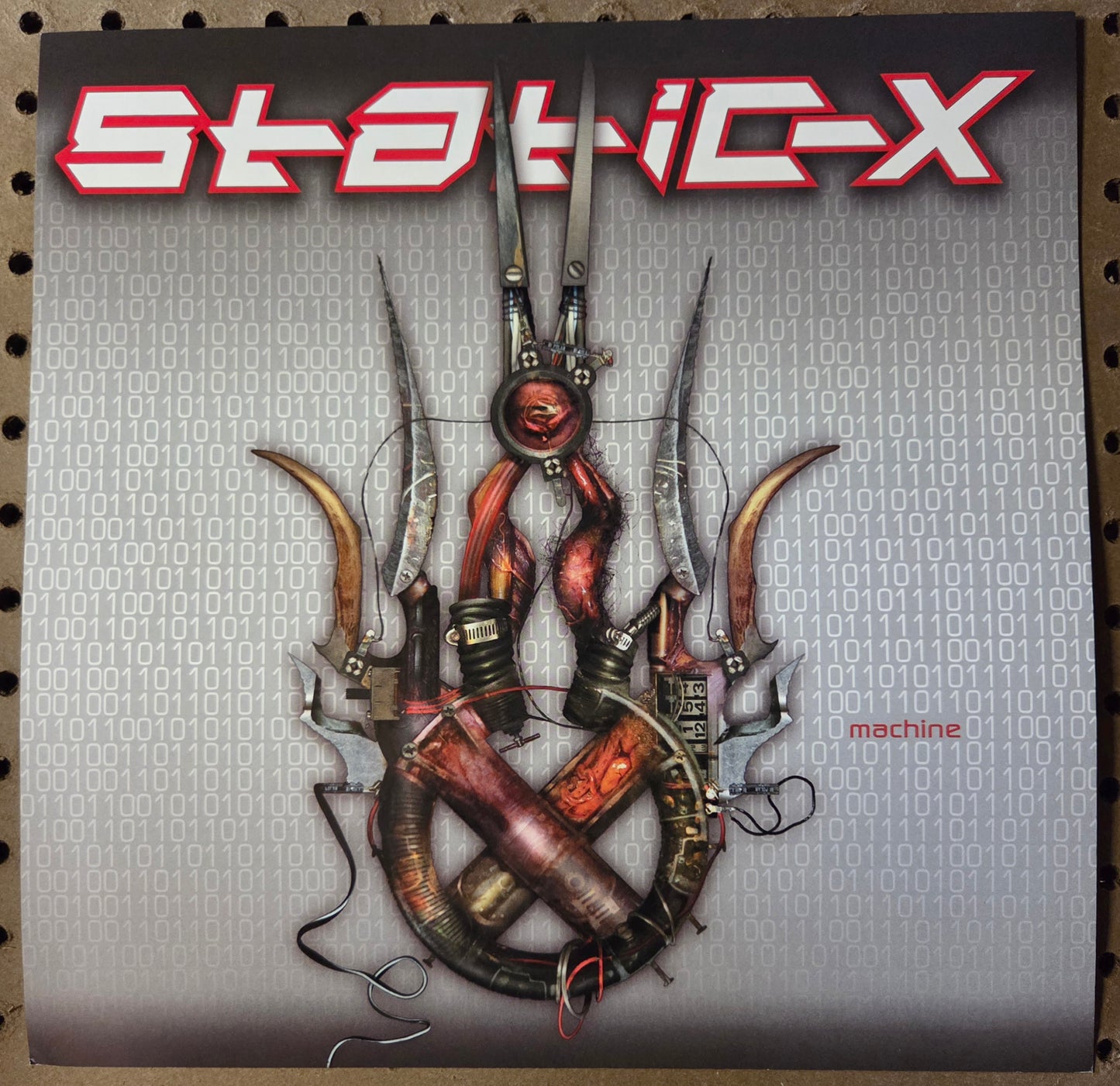 Static-X "Machine" - 2001 Vintage Promotional Double-sided Album Cover Poster Flat