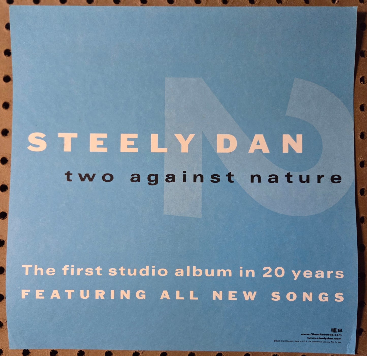 Steely Dan "Two Against Nature" - 2000 Vintage Promotional Double-sided Album Cover Poster Flat