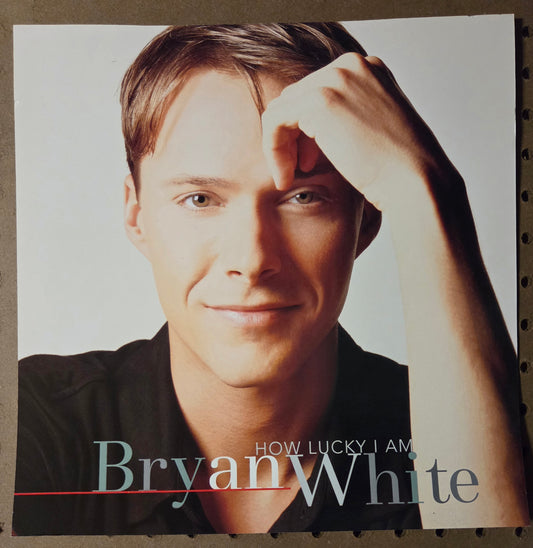Bryan White "How Lucky I am" - 1999 Vintage Promotional Double-sided Album Cover Poster Flat