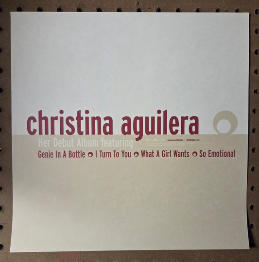 Christina Aguilera - 1999 Vintage Promotional Double-sided Album Cover Poster Flat