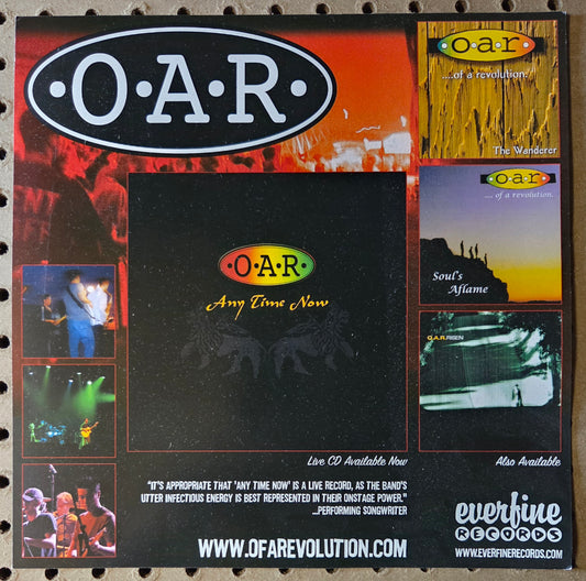 O.A.R. (Of A Revolution) "Any Time Now" - 2002 Vintage Promotional Album Cover Poster Flat