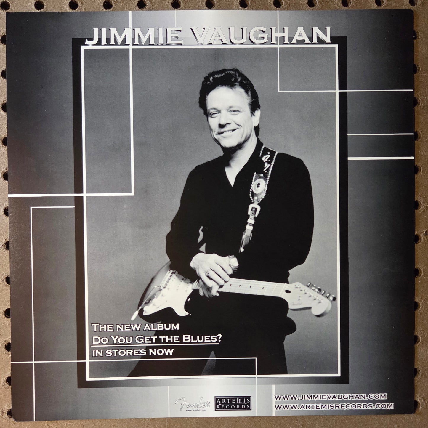 Jimmie Vaughan "Do You Get the Blues?" - 2001 Vintage Promotional Double-sided Album Cover Poster Flat