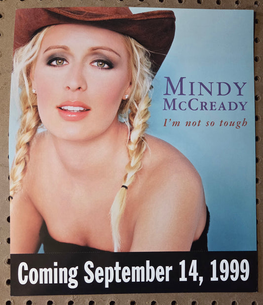 Mindy McCready "I'm Not So Tough" - 1999 Vintage Promotional Double-sided Album Cover Poster Flat