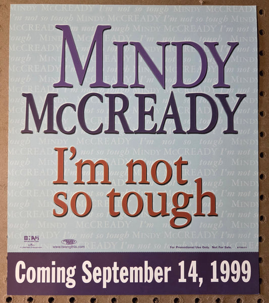 Mindy McCready "I'm Not So Tough" - 1999 Vintage Promotional Double-sided Album Cover Poster Flat