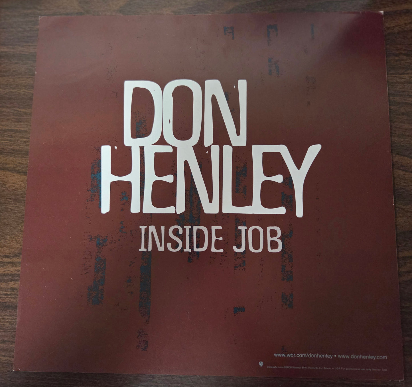 Don Henley "Inside Job" - 2000 Vintage Promotional Double-sided Album Cover Poster Flat