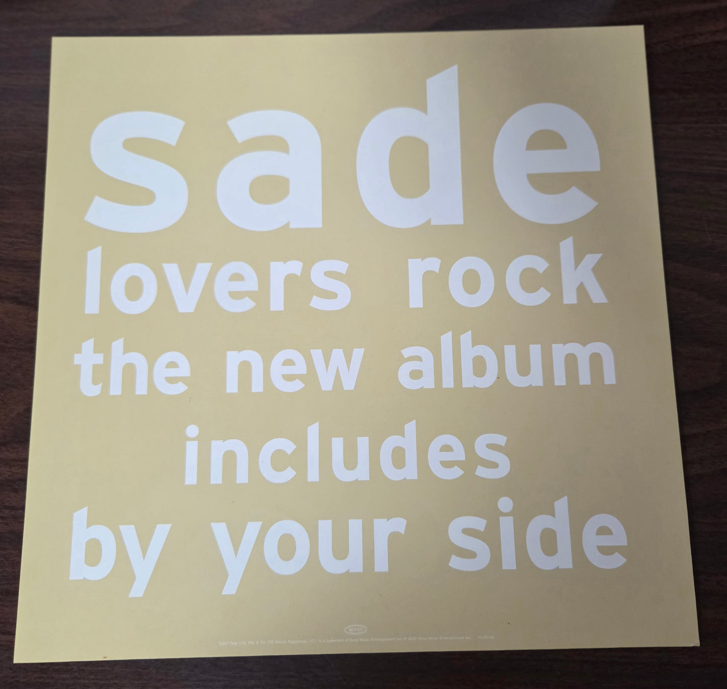 Sade "Lovers Rock" - 2000 Vintage Promotional Double-sided Album Cover Poster Flat