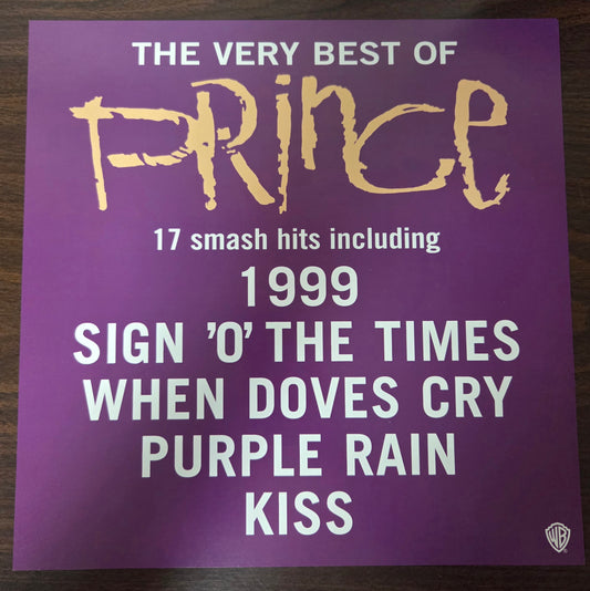Prince "The Very Best of Prince" - 2001 Vintage Promotional Double-sided Album Cover Poster Flat