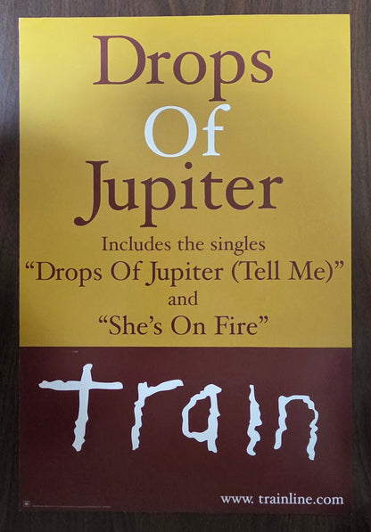 Train "Drops of Jupiter"- 2001 Vintage Promo Album Cover Poster w/bonus