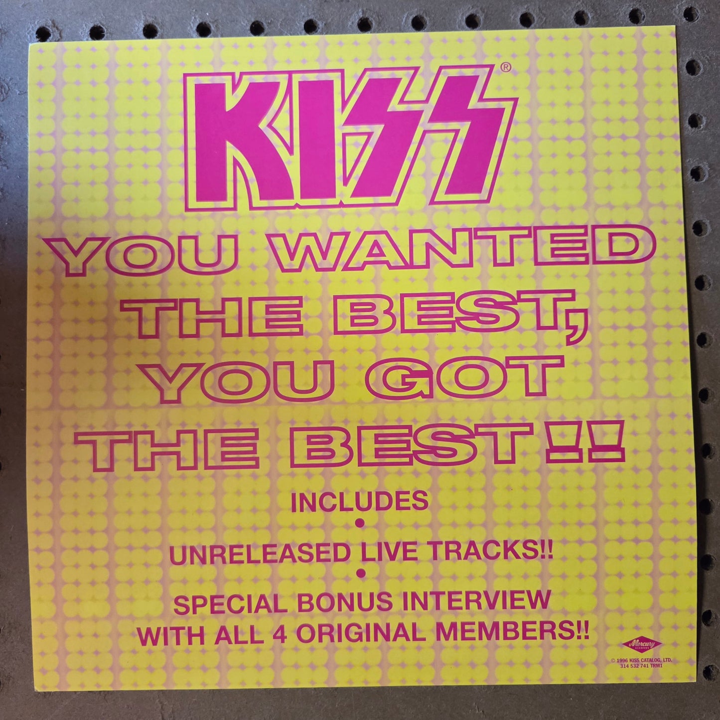 Kiss - You Wanted the Best, You Got the Best! - Vintage 12x12 Double-sided Album Cover Promo Poster