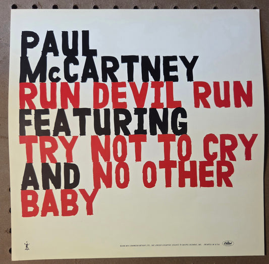 Paul McCartney - Run Devil Run - Vintage 12x12 Double-sided Album Cover Promo Poster