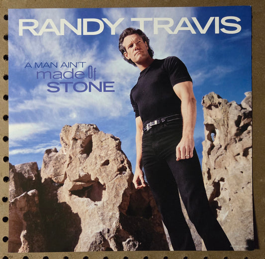 Randy Travis - A Man Ain't Made of Stone - Vintage 12x12 Double-sided Album Cover Promo Poster