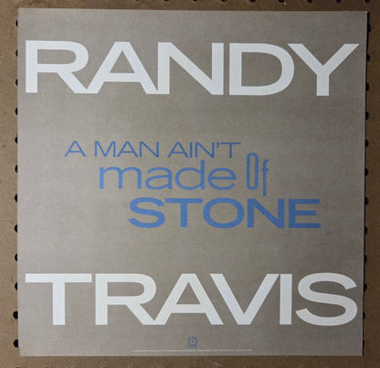 Randy Travis - A Man Ain't Made of Stone - Vintage 12x12 Double-sided Album Cover Promo Poster