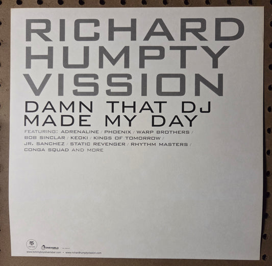 Richard Humpty Vission - Damn That DJ Made My Day - Vintage 12x12 Double-sided Album Cover Promo Poster