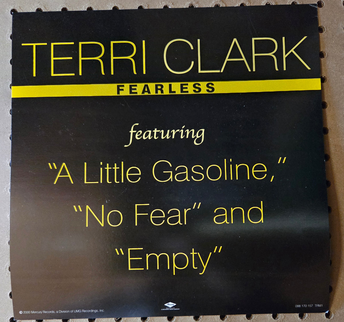 Terri Clark Fearless - 2000 Vintage Promotional Album Cover Poster w/Bonus