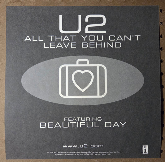 U2 - All That You Can't Leave Behind - Vintage 12x12 Double-sided Album Cover Promo Poster