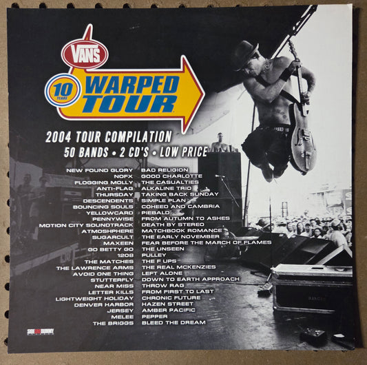 Vans Warped Tour - self-titled - Vintage 12x12 Double-sided Album Cover Promo Poster