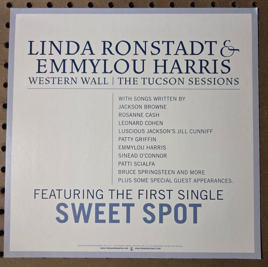 Western Wall - Western Wall: The Tucson Sessions by Linda Ronstadt and Emmylou Harris - Vintage 12x12 Double-sided Album Cover Promo Poster
