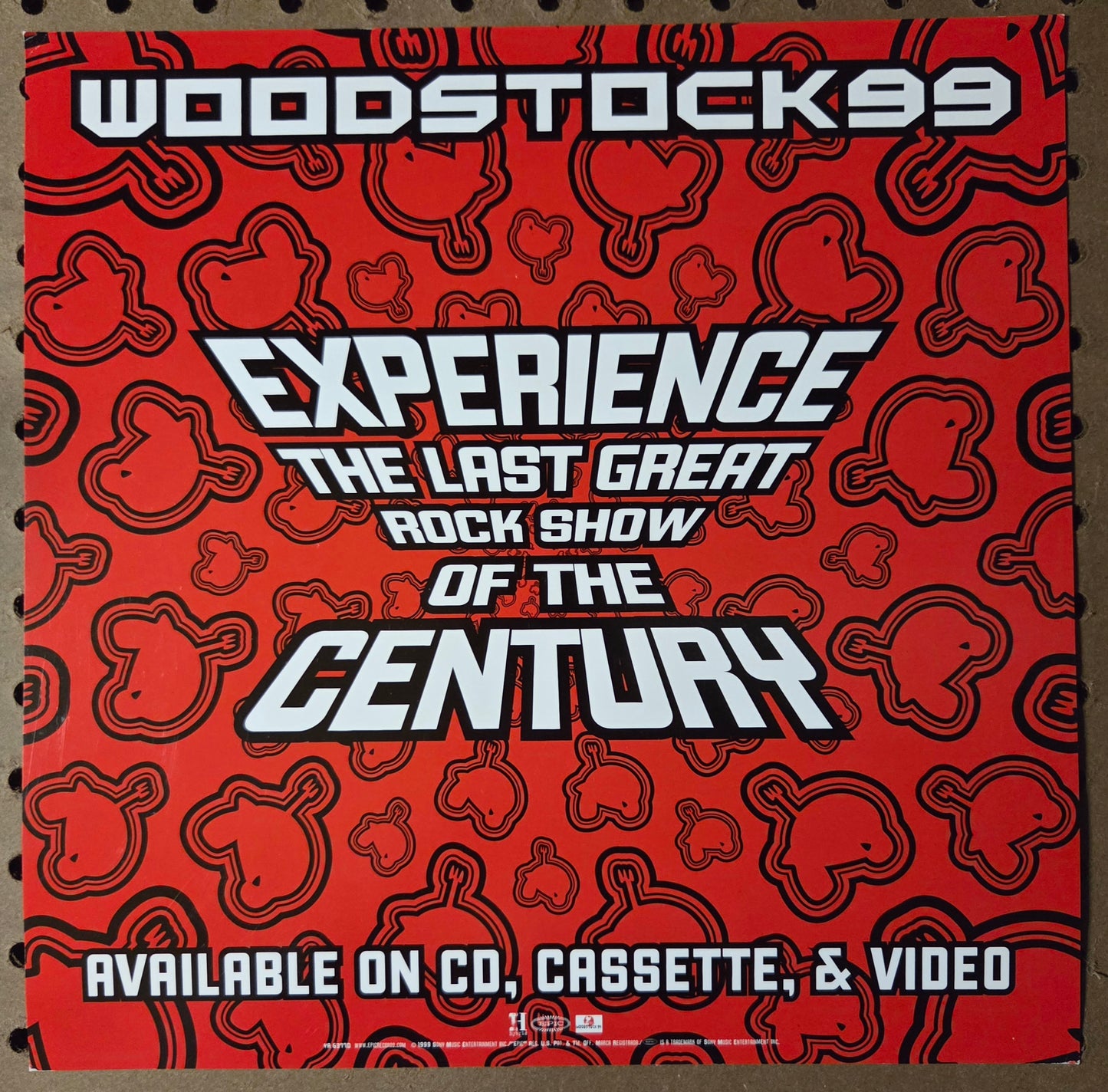 Woodstock '99 - self-titled - Vintage 12x12 Double-sided Album Cover Promo Poster