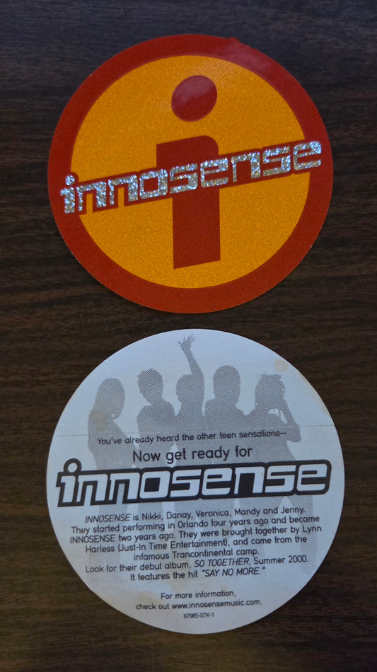INNOSENSE Girl Band Promo Sticker - Vtg 2000 Silver Glitter Logo Y2K Pop