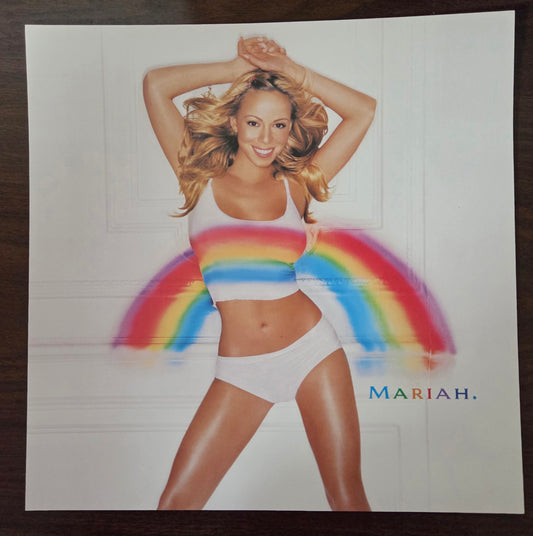 Mariah Carey "Rainbow" - 1999 Vintage Promotional Double-sided Album Cover Poster Flat