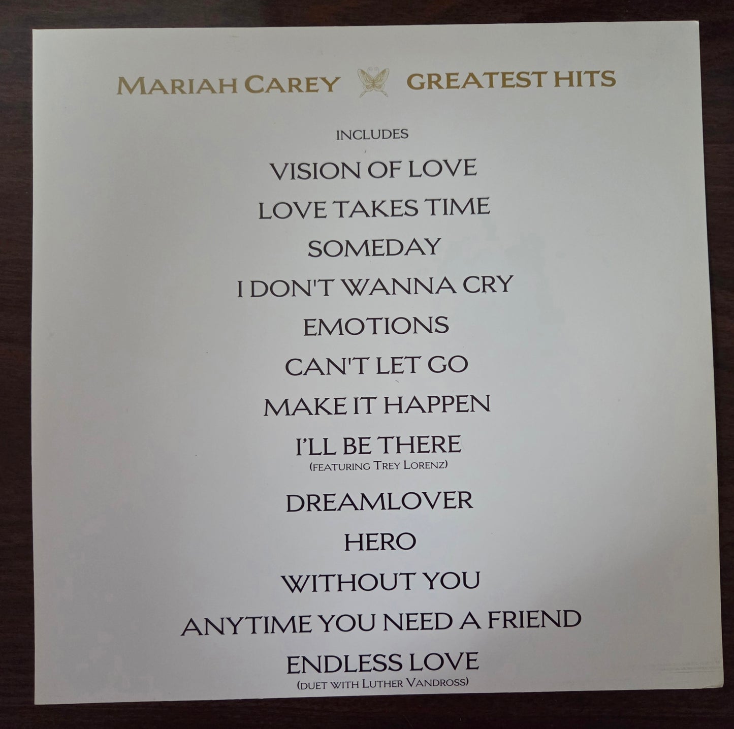 Mariah Carey "Greatest Hits" - 2001 Vintage Promotional Double-sided Album Cover Poster Flat