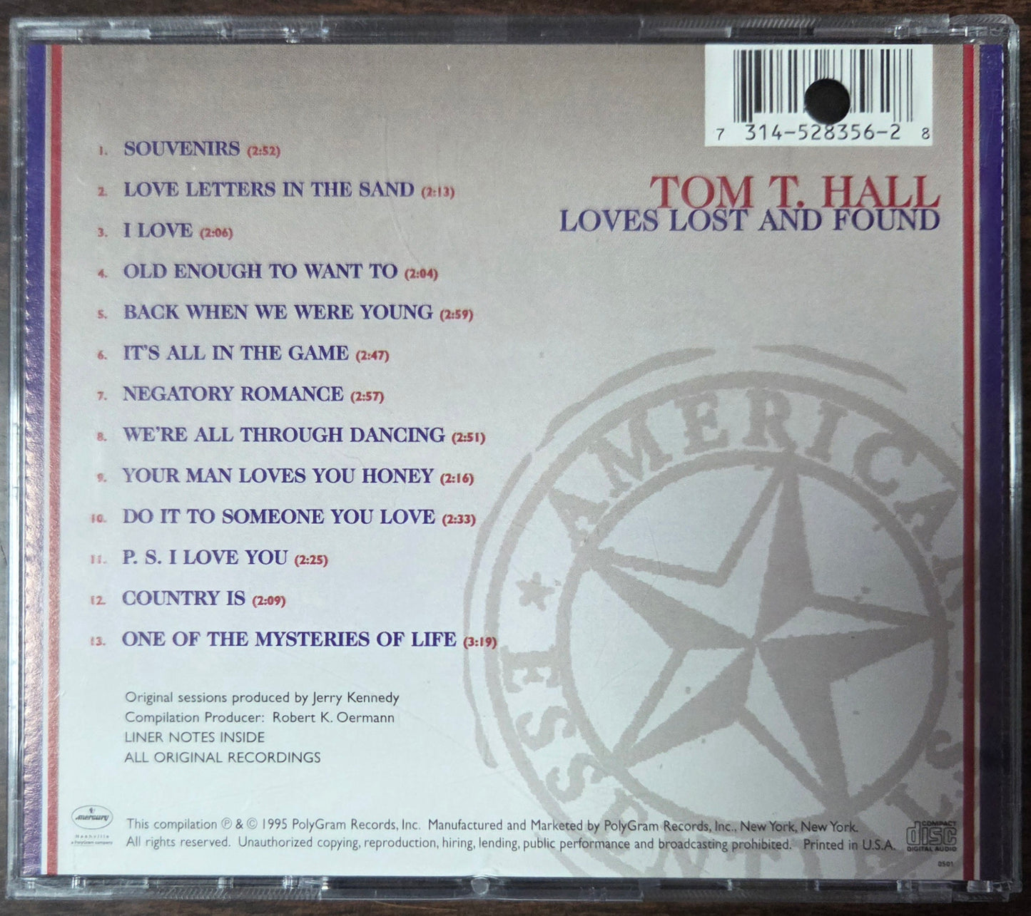 Tom T. Hall - Loves Lost and Found (Audio CD, 1995) – Promo Rare Out-of-Print Country
