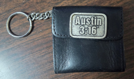 WWF/WWE Genuine Leather Keychain Coin Holder - Stone Cold Steve Austin - Austin 3:16 (Officially Licensed) (Copy)