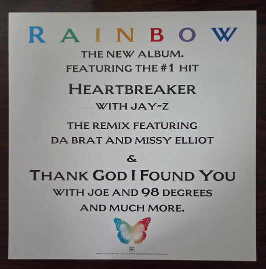 Mariah Carey "Rainbow" - 1999 Vintage Promotional Double-sided Album Cover Poster Flat