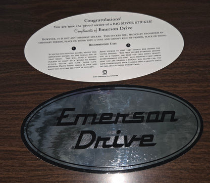 Emerson Drive Promo Silver Chrome Sticker Vintage 2001 DreamWorks Nashville Rare