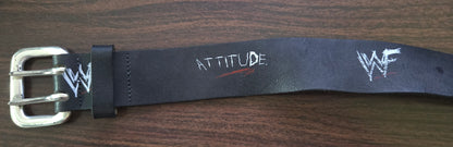 WWF/WWE Genuine Leather Belt - Attitude (Officially Licensed) - Size 32