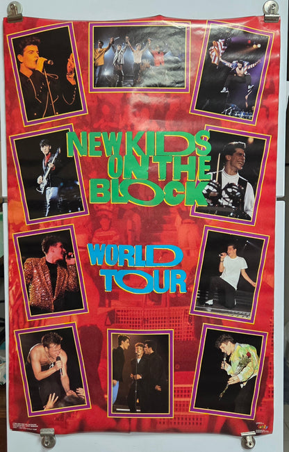 New Kids on the Block (NKOTB) World Tour 1990 Vintage Funky Original Poster #3285