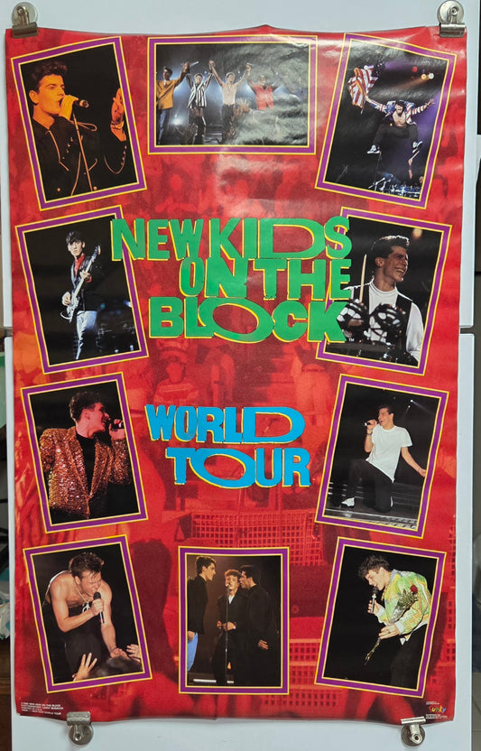 New Kids on the Block (NKOTB) World Tour 1990 Vintage Funky Original Poster #3285